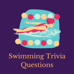 Featured image for a page of swimming trivia questions and answers.