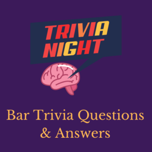 Header image for a page of bar trivia questions and answers.