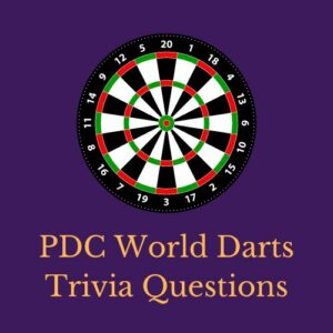 Featured image for a page of PDC World Darts Championship trivia questions and answers.